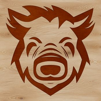 A simple illustration of a domesticated pig's head, suitable for various graphic designs.