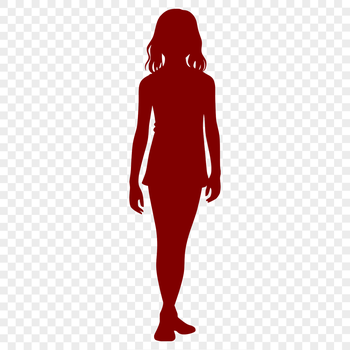 A young girl designed as vector art with clean lines and simple shapes.