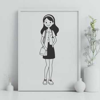 Female silhouette in vector format, ideal for digital designs and craft projects.