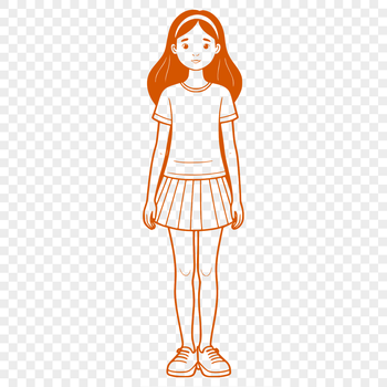 An SVG clipart design featuring an innocent-looking girl.