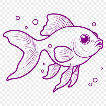 A colorful illustration of a goldfish in various swimming poses.