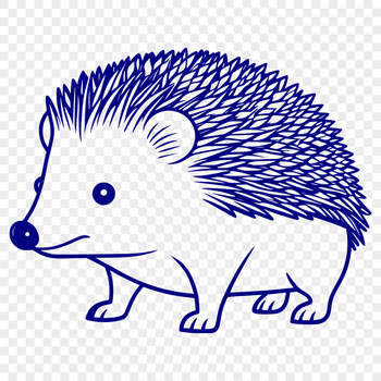 A digital representation of a hedgehog suitable for use in cutting machines like Cricut or laser cutters.