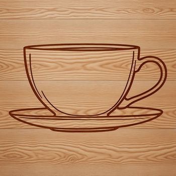 A simple teacup design made from vector lines, suitable for cutting machines or laser cutters.