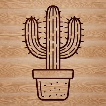 Illustration of a desert-dwelling cactus with bold lines and minimalist design elements.