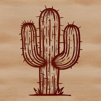 A detailed vector design featuring a cactus, commonly used in gardening and nature-themed projects.