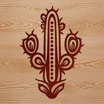 An outline vector graphic representation of a succulent plant commonly found in arid environments.