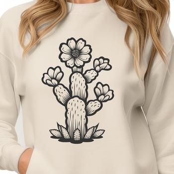 An ornamental cactus design featuring thick, waxy stems and spiky texture.