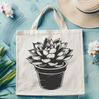 A close-up illustration of a succulent plant with thick fleshy leaves, suitable for vector design and commercial use.