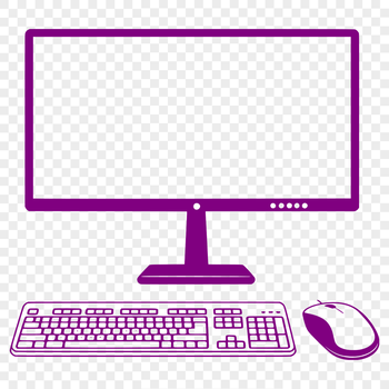 A computer system with keyboard on a desktop surface.