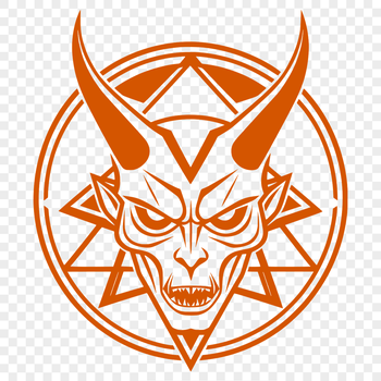 A traditional illustration of the devil in a Gothic style, suitable for Halloween decorations or creative projects.