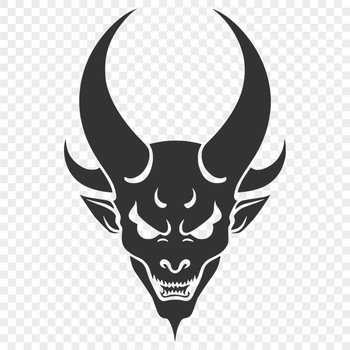 A vector illustration of the devil in a spooky Halloween setting.