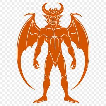 Vector design illustration of a satanic figure for Halloween decorations or artwork.