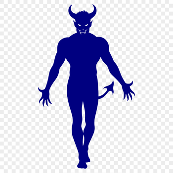 A stylized illustration of the devil, suitable for Halloween decorations or graphic design projects.