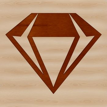 A vector illustration of a diamond shape with sharp edges and precise angles.