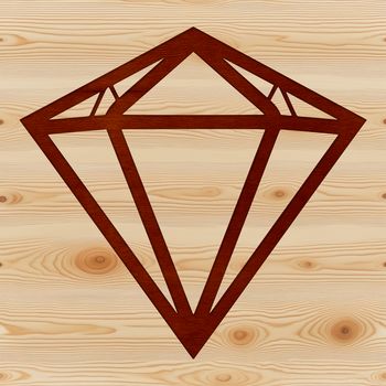 A geometric shape made up of points and lines, this vector graphic represents a diamond.