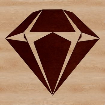 Illustration of a geometric diamond shape with clean lines and sharp edges.