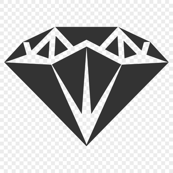 A geometric shape illustration of a diamond in vector format.