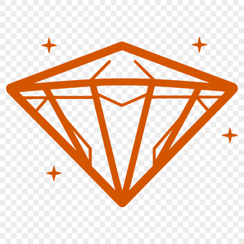 An illustrative representation of a traditional diamond shape.