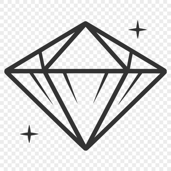 A simple line drawing of a geometric diamond shape.