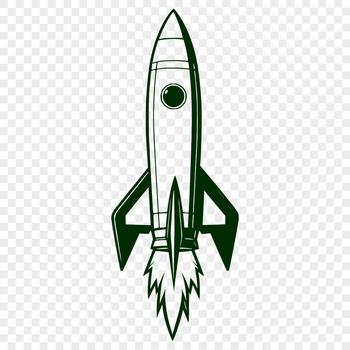 A futuristic spaceship designed as a vector graphic, suitable for cutting machines like Cricut or laser cutters.