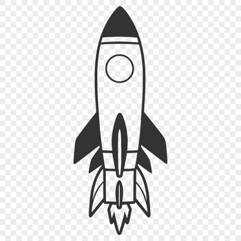 A futuristic space vehicle with engines and control panels, designed as a vector art graphic.