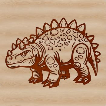 A prehistoric ankylosaurus dinosaur silhouette in vector format.