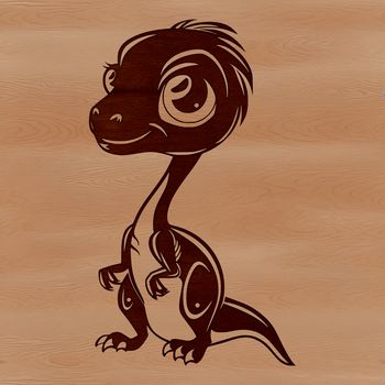 A detailed, SVG-style dinosaur design for cutting machine templates or laser engraving.