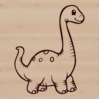 A detailed illustration of a Brachiosaurus, a prehistoric herbivorous dinosaur.