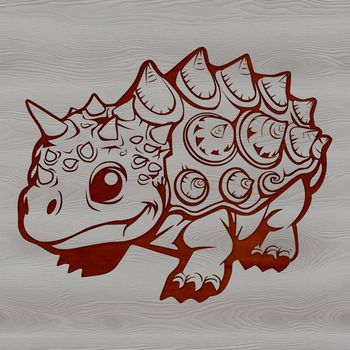 A close-up illustration of an Ankylosaurus dinosaur's armored body, showcasing its unique features and textures.