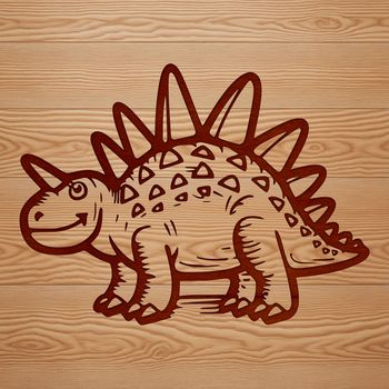 An SVG clip art design featuring a detailed Stegosaurus dinosaur model for crafting and design projects.