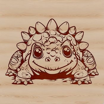 A detailed illustration of an Ankylosaurus, a prehistoric dinosaur with armor plates.