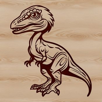 A large prehistoric dinosaur standing upright on two legs.