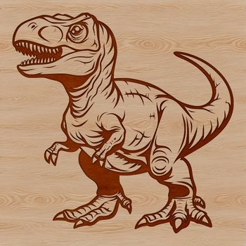 A high-resolution vector image of a mighty dinosaur with sharp teeth and claws.
