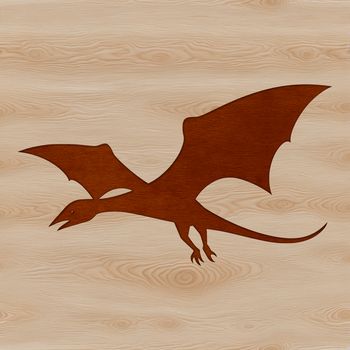 A prehistoric pteranodon in silhouette form, ideal for use in vector design projects.