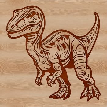 A large, carnivorous theropod dinosaur with sharp teeth and claws, inspired by prehistoric species.