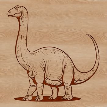 A large, long-necked brachiosaurus dinosaur from the prehistoric era.