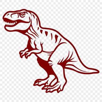 A detailed illustration of a Tyrannosaurus Rex dinosaur in full body pose.