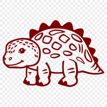 A detailed vector drawing of a dinosaur featuring intricate design elements suitable for various applications.