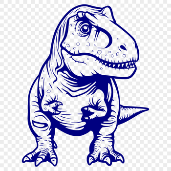 A detailed illustration of a full-body prehistoric dino in vector art style.