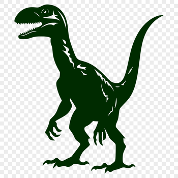 A vector design of a single dinosaur figure in a simple style.