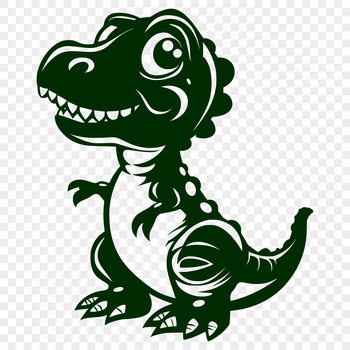 A prehistoric full-body illustration of a baby dinosaur.