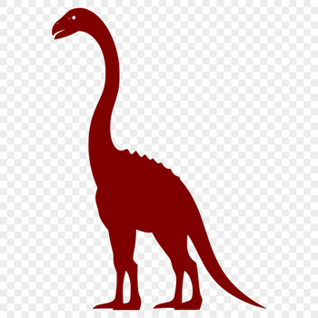 A detailed silhouette outline of a full-bodied Brachiosaurus dinosaur.