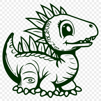 A prehistoric baby dinosaur depicted in a full-body illustration.