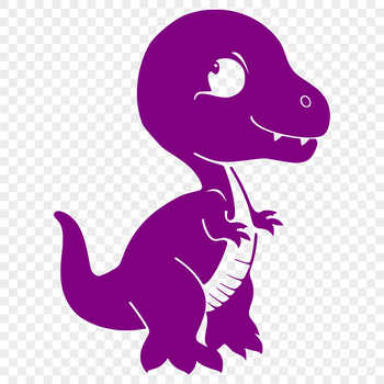 A detailed illustration of a small Tyrannosaurus Rex dinosaur in its natural habitat.