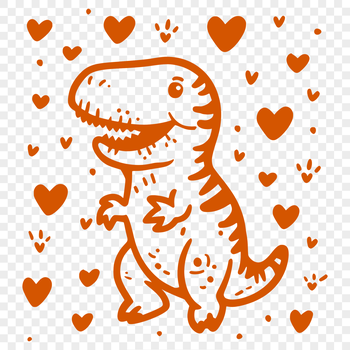 Prehistoric dinosaur illustration of a T Rex with a full-body design.
