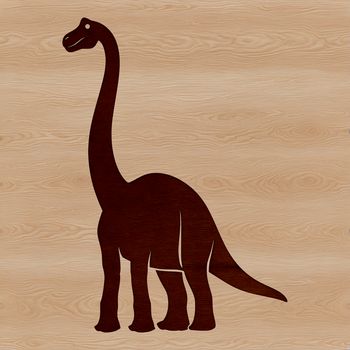 A prehistoric brachiosaurus dinosaur stands tall in a detailed, vector illustration.