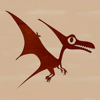 Prehistoric Pteranodon dinosaur graphic illustration in vector format.