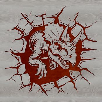 A vector illustration of a Triceratops dinosaur head with a bold, prehistoric design.