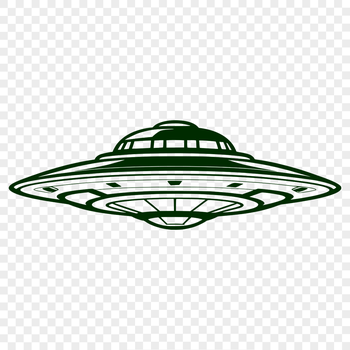 A futuristic spacecraft with sleek lines and metallic surfaces, ready for vector design or laser cutting projects.