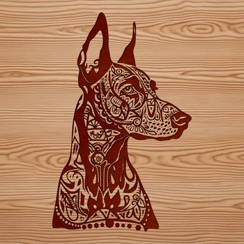 An SVG graphic of a Doberman Pinscher, ideal for use in various design projects.